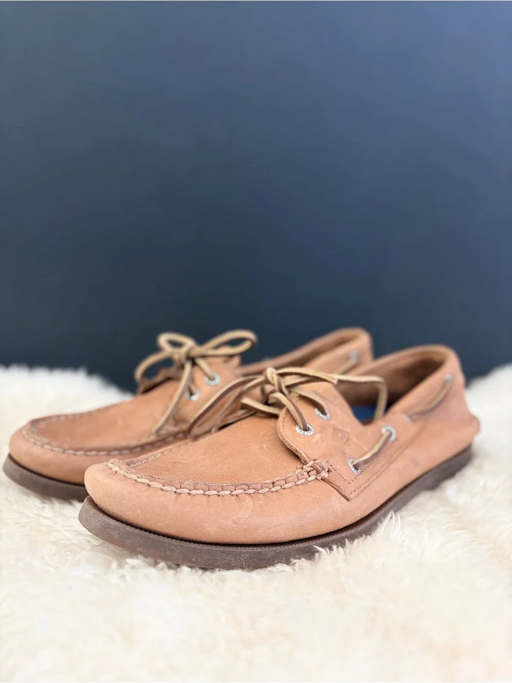 Sperry Men's Leather Boat Shoes in Light Brown